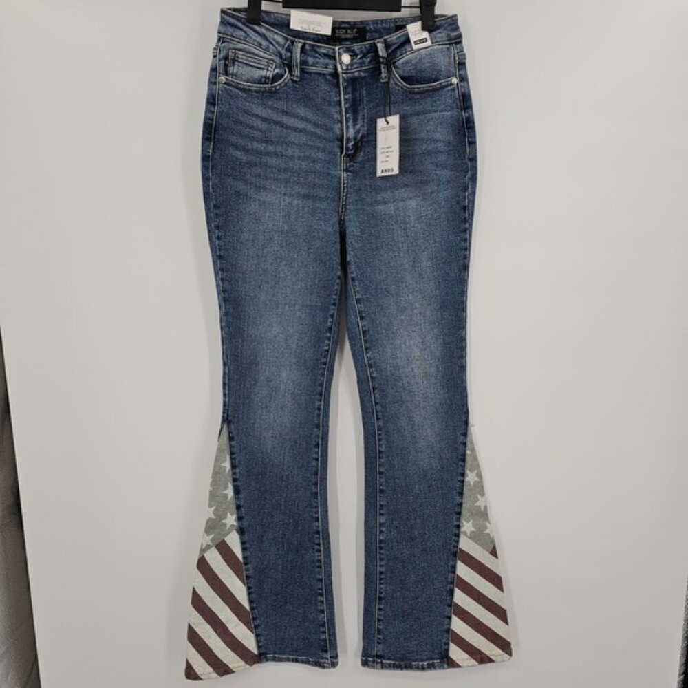 Judy Blue‎ High Waist American Flag Print Flare Denim Jeans 9/29